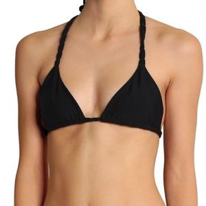 MIKOH Indies Macrame Triangle top in Black NWT